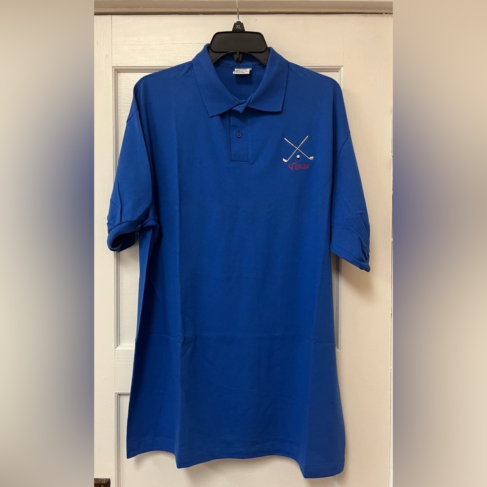 Men's Casual Polo Shirt Texas - TX Embroidered Short Sleeve Golf Polo-Shirt Blue